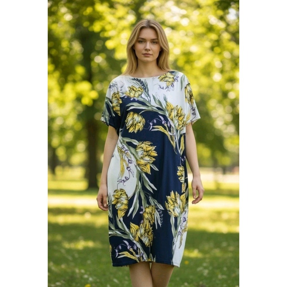JM Collection Women's Printed Embellished Flutter-Sleeve Dress Amalafi Wonder L